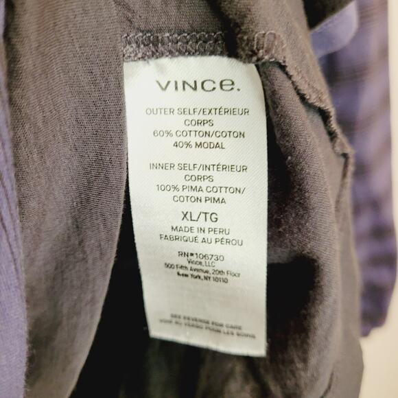 Vince double layer hoodie Size XL blue striped long sleeved Casual Y2K Comfy - Picture 6 of 7